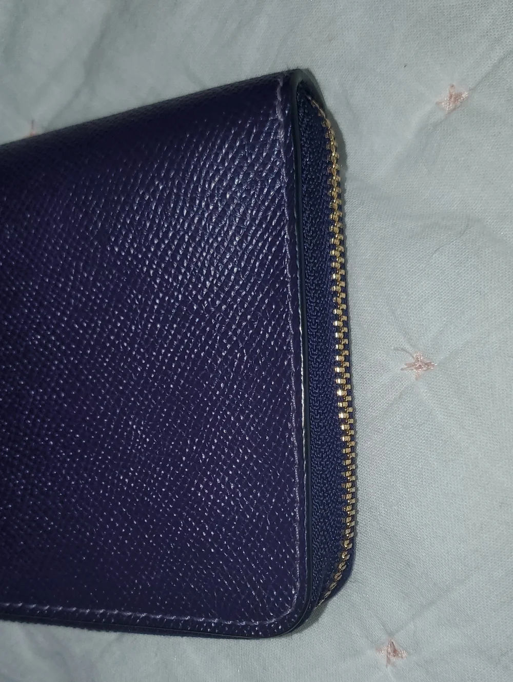 COACH MIDNIGHT BLUE / DARK PURPLE ZIP AROUND WALLET NWOT